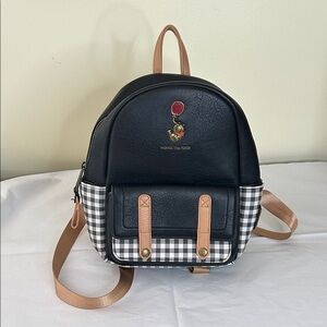 Loungfly Winnie the Pooh Mini Backpack Red Balloon Gingham Black and White